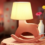 卡通木马台灯儿童学生可爱创意调光寝卧室床头书房布艺护眼小台灯