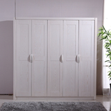 简约现代实木衣柜简易中式卧室家具榆木5五门木质大衣柜衣橱定制