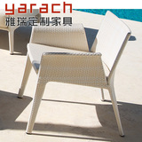 2015版定制款休闲白色藤椅现代风格新房阳台家具设计师椅子扶手
