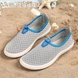 夏季网面沙滩鞋平底透气情侣鞋 网眼凉鞋一脚套网纱女鞋洞洞鞋