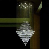 跃层大厅水晶灯客厅大气别墅复式楼梯间吊灯圆形创意个性长吊线灯