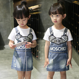 儿童童装牛仔裙2016夏季新款宝宝3-4-5岁韩版女童牛仔背带裙