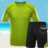 夏季圆领短袖t恤运动短套装男跑步衣服运动服休闲大码男运动套装