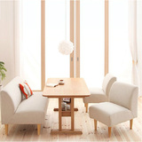 日式木桌椅组合简约布艺无扶手小户型酒吧餐馆咖啡厅卡座窄沙发实