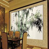 电视背景墙壁纸无纺布3d客厅书房大型立体壁画中式古典水墨竹子