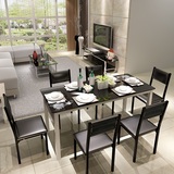 餐桌椅组合餐馆 钢化玻璃餐桌椅组合烤漆餐桌 简约现代办公桌