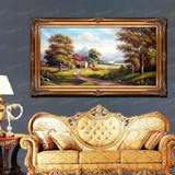 美坊乡村田园山水树木景手工风景油画欧式有框挂画装饰画客厅壁画