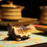 万仟堂茶宠 陶瓷乌龟茶宠福禄寿茶艺摆件创意财源茶具配件寿龟架