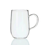高硼硅透明耐热玻璃杯子 带把手茶杯无盖400ml单层玻璃办公室水杯