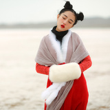 素萝 白狐 原创设计品牌中国风女装2015冬装新款中长高腰毛呢外套