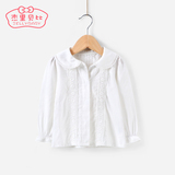 女童衬衫白色1-3岁婴儿上衣秋装长袖外出服一两周0-2-5女宝宝衬衣