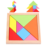 特大号益智力拼图木质中国古典玩具创意几何3D数形拼版七巧板2-6