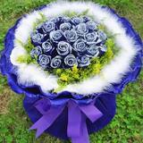蓝色妖姬99朵蓝玫瑰花束鲜花速递上海南京苏州合肥杭州花店同城送