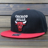 黑低红沿篮球帽子 男女平沿户外嘻哈热火湖人公牛队棒球帽夏天