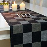 瑞典ekelund 欧式 现代 时尚 简约 黑白格子 桌旗
