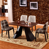 复古仿旧贴木皮美式乡村金属餐桌家具工作台酒吧桌咖啡长桌餐椅