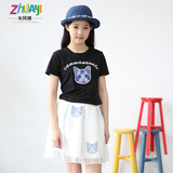 童装2016新款女童夏装套装中大童韩版夏季衣服女孩T恤裙子两件套