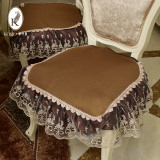 欧式餐椅垫夏季冰丝透气防滑坐垫餐桌椅子套座垫蕾丝裙边四季定做
