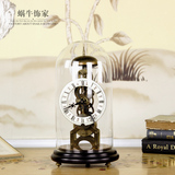 欧美式座钟豪华机械钟客厅摆钟时钟表豪华别墅创意玻璃罩摆件