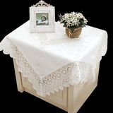 热卖欧式刺绣花边餐桌布台布蕾丝茶几布美式长方形白色镂空盖布