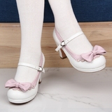 2015新款lolita鞋 日系圆头蝴蝶结花边洋装鞋鞋高跟公主鞋女鞋830