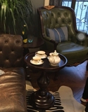 欧式单人沙发 真皮老虎椅美式奢华绿色实木休闲椅高档咖啡椅定做