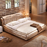 定做皮床双人床真皮床软床婚床简约现代床1.8米2米2.2/2.4米大床