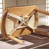 椅组合可伸缩折叠6人4人小户型圆桌橡木餐桌旋转桌子实木圆形餐桌