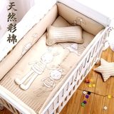床上用品彩棉床品套件兔子全棉被子床围女孩可拆洗定做巴巴熊婴儿