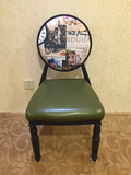 欧式复古做旧个性铁艺餐桌椅美式餐椅酒店椅休闲椅圆靠背美甲椅子