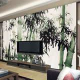 复古怀旧国画大型水墨竹子壁画定制中式竹林客厅电视背景墙纸壁纸