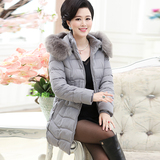 中年女装冬季新款棉衣修身羽绒棉服中年妈妈装韩版棉袄中长款外套