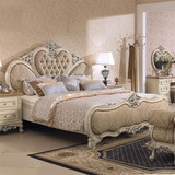 美式实木床 欧式仿古床 法式双人床 1.8米婚床 卧室套房 四门衣柜