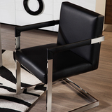 不锈钢餐椅现代简约办公椅酒店洽谈椅带扶手靠背椅时尚创意电脑椅