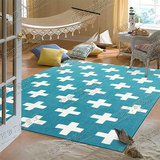 北欧美式宜家简约现代十字几何图形地毯客厅沙发茶几进门垫子定制