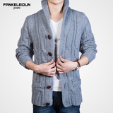 冬季新款青年男士毛衣韩版纯色针织衫男装开衫外套男生加厚线衫潮