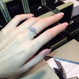7小姐家私人定制高级婚戒925纯银镀白金戒指进口仿真钻石奢华指环