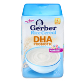 美国Gerber/嘉宝米粉1段DHA益生菌婴儿纯米大米米糊 进口宝宝辅食