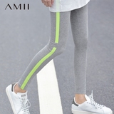 Amii2016夏季紧身裤女弹力修身夏天百搭九分薄款运动打底裤女外穿