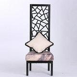 新中式高背椅实木水曲柳装饰椅酒店会所样板房前台椅古典形象椅