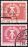 021   外国盖销邮票 东德 徽章 标志 图标(2枚)