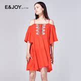 Etam/艾格 E＆joy2016夏新品波西米亚印花短袖连衣裙16082206113