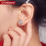 卡洛美饰品 韩国奢华水晶海星贝珍珠耳钉女 气质两戴法耳饰耳环