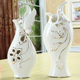 手工陶瓷欧式景德镇花瓶摆件白色客厅插花迷你小花瓶创意礼品包邮