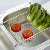 不锈钢水槽沥水篮伸缩厨房置物架洗菜滤水篮子碗架蔬菜水果沥水架