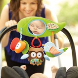 0-3-6个月宝宝车床挂哈哈镜推车挂件婴儿玩具带摇铃可拉扯可水洗