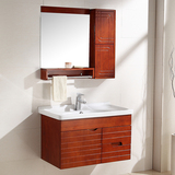 现代中式浴室柜组合洗手盆柜小户型吊柜实木挂墙式面盆卫浴洗漱台
