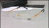送万宝龙眼镜盒纯钛超轻眼镜架男士无框光学镜近视高档商务眼镜框