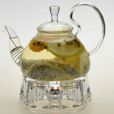 耐热玻璃茶壶 花草茶具 明火煮水果茶 蜡烛保温底座过滤泡茶套装