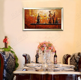 纯手绘油画简欧客厅沙发装饰画玄关挂画无框画餐厅抽象壁画促销